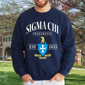 Sigma Chi Fraternity College Comfy Soft Crewneck Sweatshirt | Sigma Chi Wappen Crest Logo Brüderlichkeit Sweatshirt Geschenk