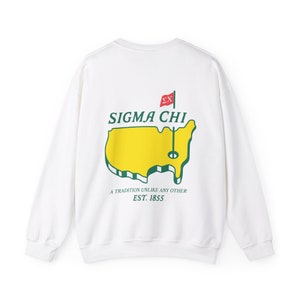 Sigram Chi Brüderlichkeit Sweatshirt mit Rundhalsausschnitt | Golf inspiriert Omega Chi Frat Sweatshirt | Gemütliches Bruderschaft Sweatshirt Geschenk