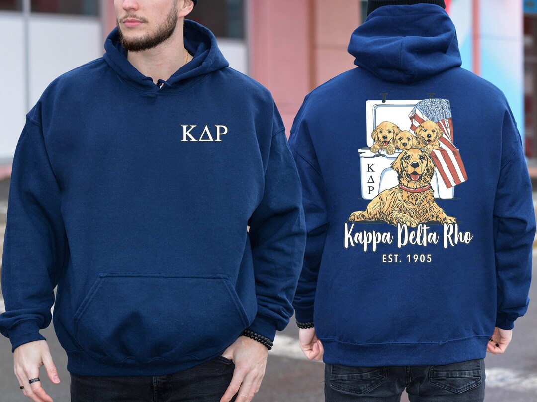 Kappa Delta Rho Fraternity Hoodie Sweatshirt Golden Retriever