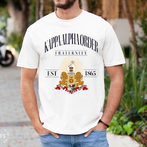 Kappa Alpha Order Fraternity College Comfy Soft Heavyweight T-shirt | Kappa Alpha Fraternity Greek Life Crest Comfort Colors T-shirt