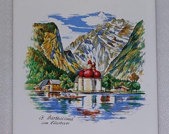 Villeroy & Boch collectible ceramic tile (St. Bartholomä am Königssee), excellent condition