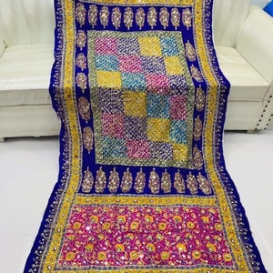 New Fancy Handmade Embroidery Mirror Work Dupattas zdjęcie 2