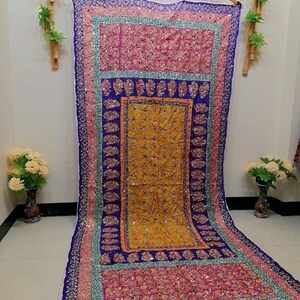 New Fancy Handmade Embroidery Mirror Work Dupattas zdjęcie 4