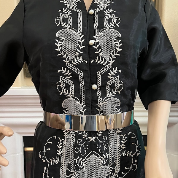 Filipino National Dress Linen Organza  Barong Tagalog with 3/4 sleeves