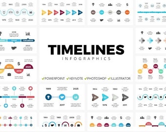 50 Timeline infographic Templates - AI, EPS, PSD, PowerPoint, Keynote -Editable | For Projects, Business, Commercial- Instant Download