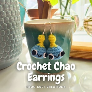 Pendientes de ganchillo de Sonic Chao: joyería de videojuegos hecha a mano