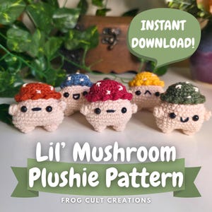 Lil Mushroom Crochet Pattern | Easy Amigurumi Plush & Keychain | Beginner-Friendly PDF | Digital Download