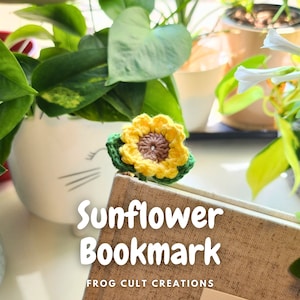 Sunflower Bookmark - Crochet Bookmark - Handmade Unique Crochet Gift for Book Lovers!