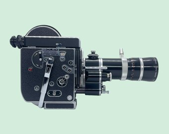 Bolex Paillard H16 Reflex REX 4 (16mm Film-Kamera) + Vario Switar H16 RX 18-86mm f 2,5 Zoom|Film getestet + FLIGHTCASE, Griff, Original Tasche