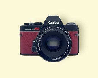 コニカ オートレフレックス TC | レッドレザー、35mmフィルムカメラ