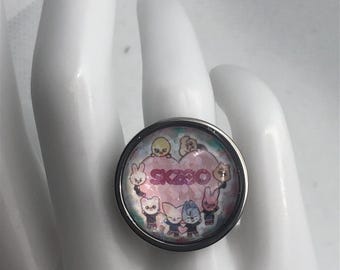 Skzoos spring shimmer design stainless steel ring