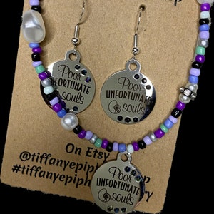 Poor Unfortunate Souls Ursula Inspired Earrings & Necklace Set