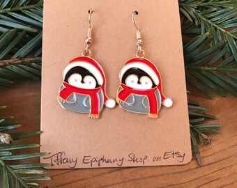 Weihnachtsmann Pinguin Ohrringe für Geschenk für sie