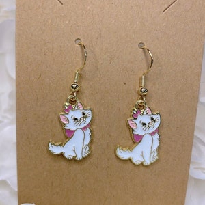 Disney Inspired Disney Aristocats Marie Earrings Marie Kitty Earrings Disney Dangly Earrings For Her