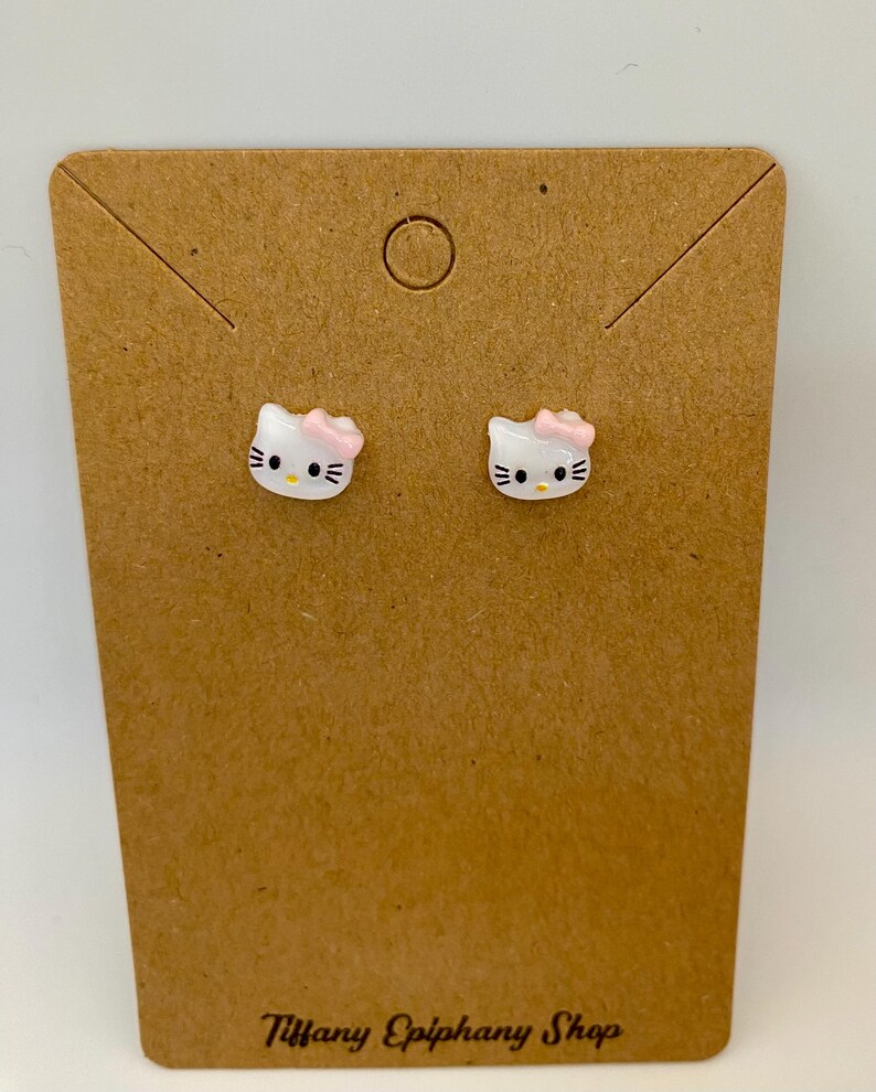 Sanrio Inspired Hello Kitty Stud Earrings for Her Kitty Face Stud ...