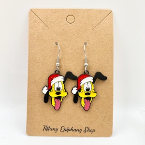Disney Inspired Christmas Pluto or Goofy Earrings for gift for her