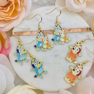 Disney Inspired Bluey Earrings hypoallergenic Blue Heeler Earrings for gift for her