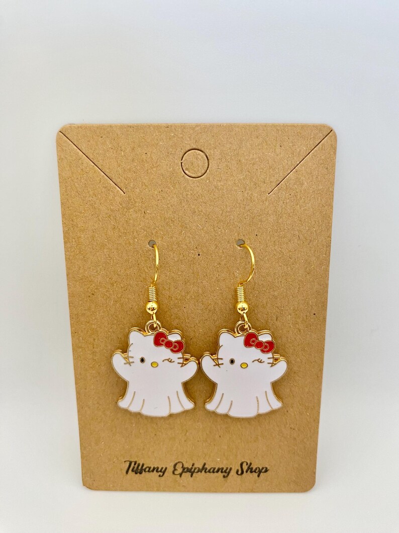 Sanrio Inspired Hello Kitty Ghost Earrings for Halloween Earrings for ...