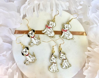 Disney Inspired 101 Dalmatians Earrings Hypoallergenic Dalmation Puppy Dangly Earrings for her