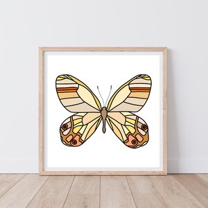 Yellow Butterfly Art Print | Colorful Yellow Art | Printable Art | Digital Art
