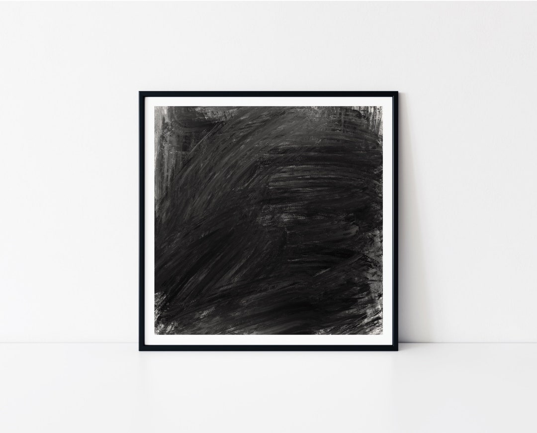 Abstract Brush Stroke Art Print | Black and White Art | Printable Art ...