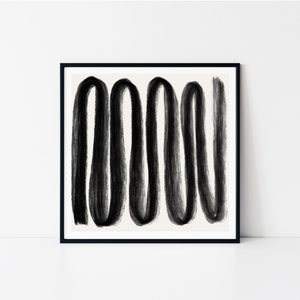 Abstract Brush Stroke Art Print | Black and White Art | Printable Art | Digital Art