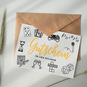 Descarga digital de regalo de noche de juego de vales