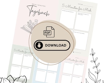 Diario de 5 minutos de autocuidado: tiempo de descanso, descarga digital