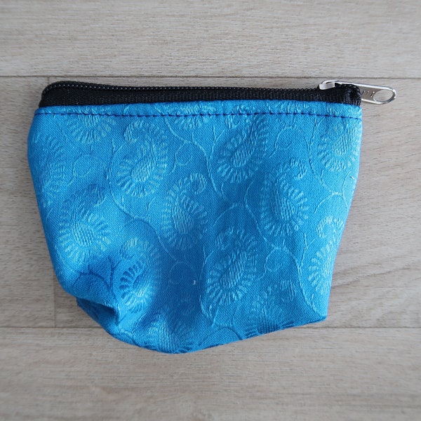 Mini pochette en tissu motif mangue bleu pour femme