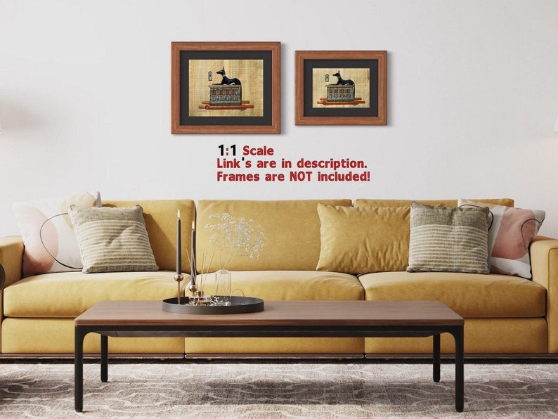 Anubis Papyrus Painting: Egyptian God of the Dead, Handmade Decor (13x9 inches) image 5