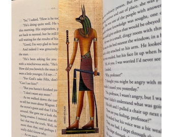 Bookmark Anubis • God of the Underworld Who Guided and Protected the Spirits of the Dead • Egypt Papyrus Bookmarks • Free Shipping