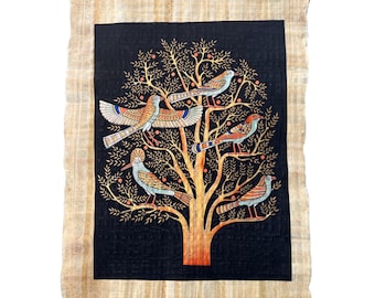 ホルスとネフェルタリのパピルス画、古代エジプトの墓の芸術（24x17