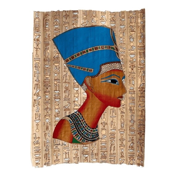 古代エジプト 王妃 ネフェルティティ パピルス 額縁 【公式通販】