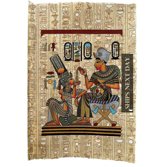 ツタンカーメン　絵　エジプト ツタンカーメン王とアンケセナーメンのパピルス画 • エジプトの装飾