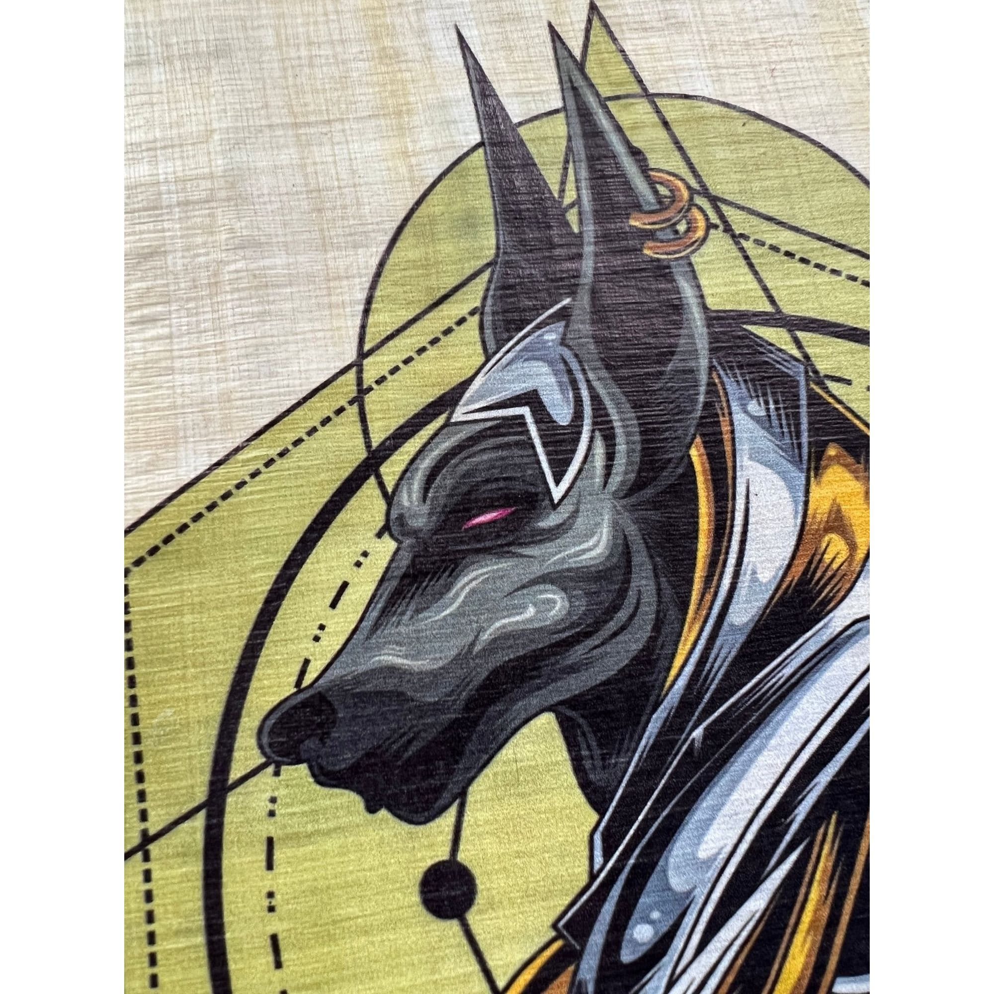 Anubis Sacred Geometry Print – Egyptian Papyrus Wall Art (13x17 
