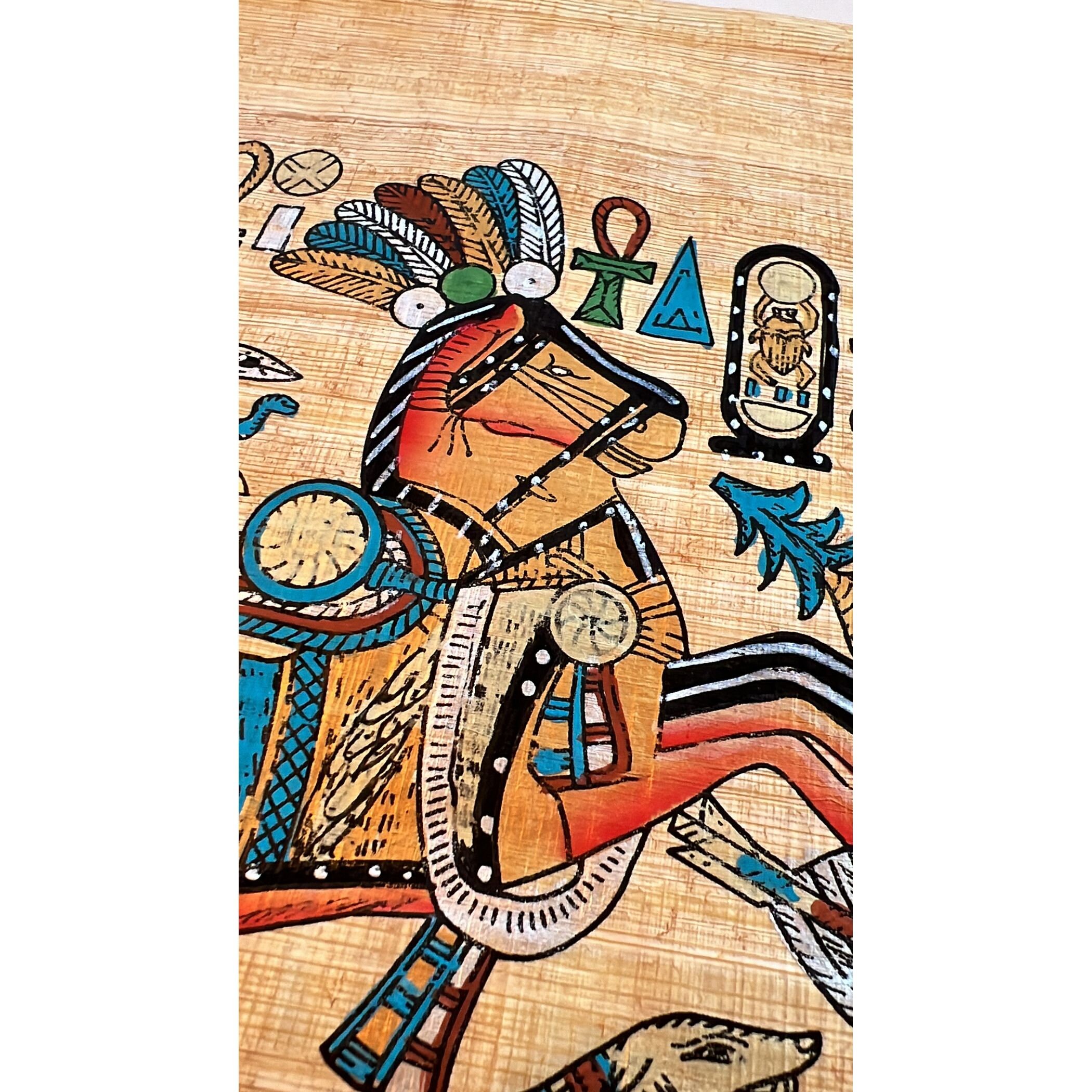 Ramses II Hunting Papyrus Painting, Ancient Egyptian Chariot Art