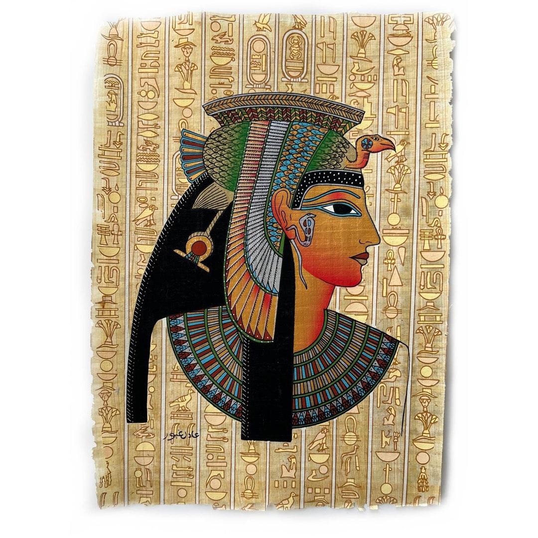 cleopatra Queen Cleopatra the Greek Queen of Ancient Egypt • Symbol of Powerful  Seductive Women • Papyrus Egyptian Paper With Hieroglyphics Background -  Etsy Hong Kong