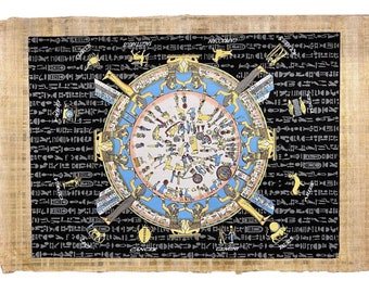 MY EGYPT エジプシャンオイル ZODIAC CALENDAR Ancient Egypt Astrological Calendar Papyrus Painting - Sun