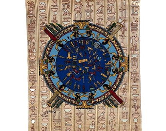 エジプト　パピルス画 「アメン神の音楽家たち」 エジプト パピルス画 「アメン神の音楽家たち」