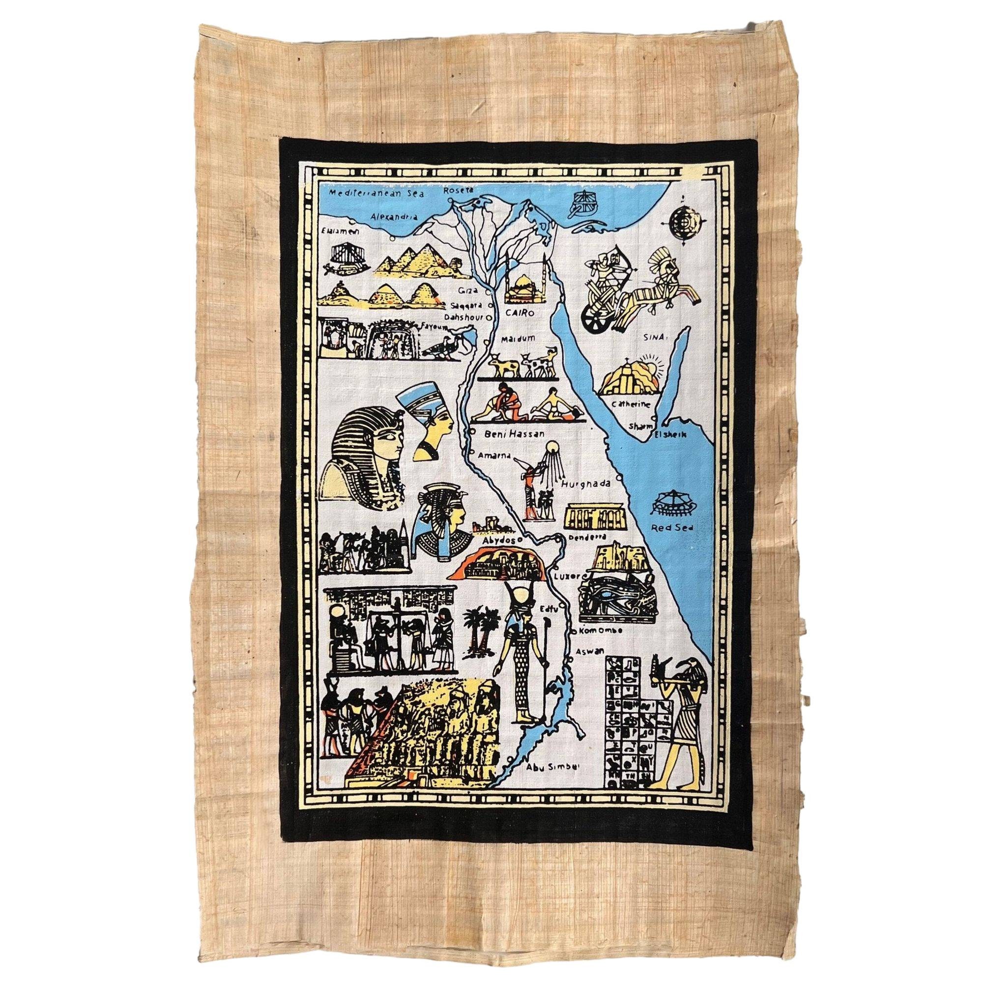 Ancient Egyptian Paintings Tree Of Life Authentic Papyrus Art - Ancient Egypt Paper - Egypt Wall Decor - Papyrus Wall Art - Unframed – Frameable 13x17 Inches