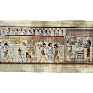 Book of The Dead Last Judgement of Hunefer, Extra Large Egyptian Wall Art Home & Office Wall Decor Ancient Egypt Papyrus Painting 36x16 inch