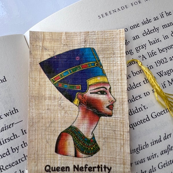 Queen Nefertity • Hieroglyphic Alphabet • Egyptian Papyrus Bookmark History Educational • Egypt Papyrus Art • 1.75x7.10 inch