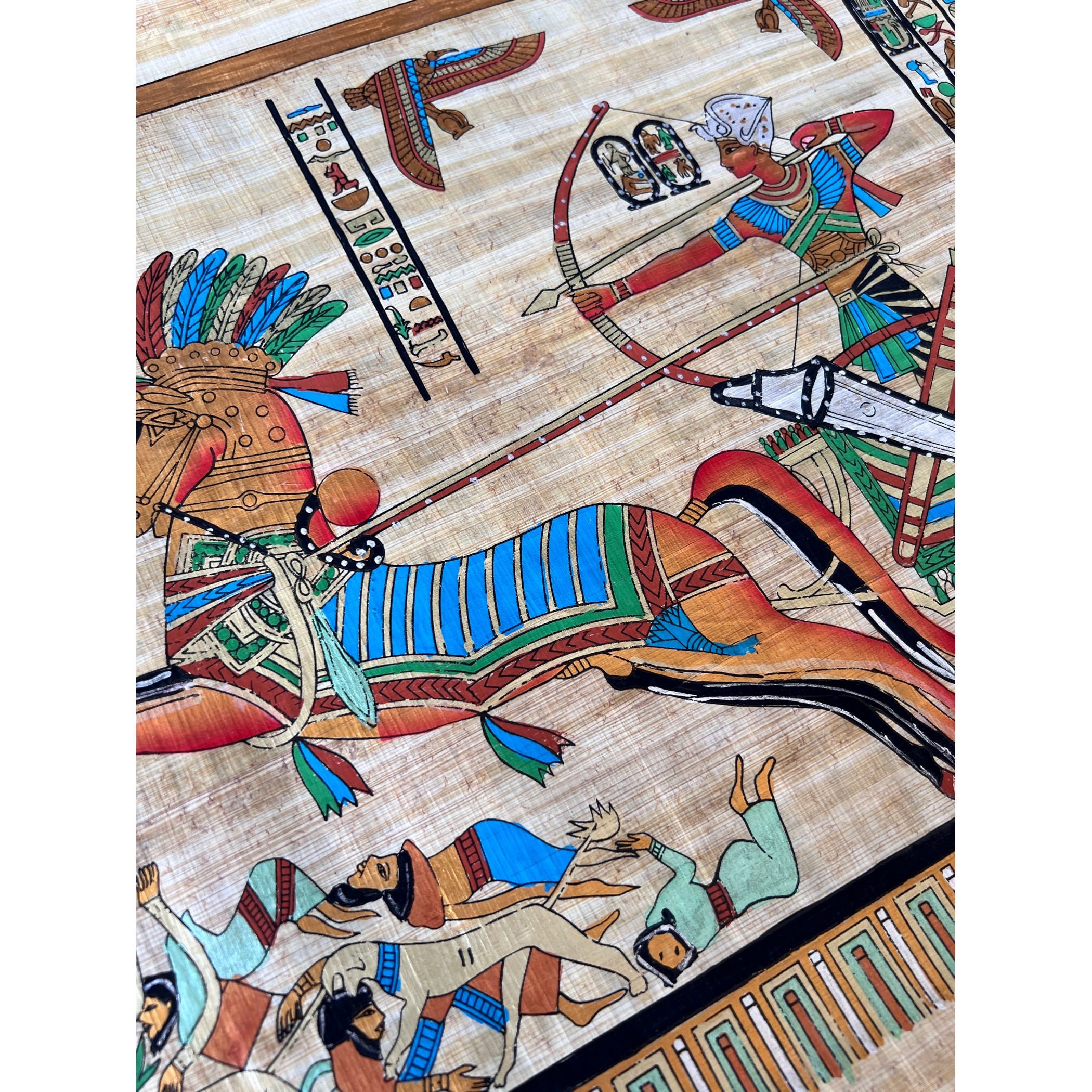 ラムセス2世とネフェルタリのエジプトパピルス絵画、ホルスとイシスの