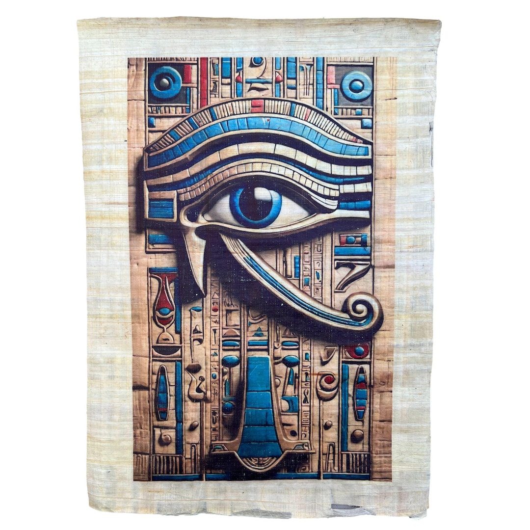 Eye of Horus Papyrus Art: Egyptian Hieroglyphics Wall Decor - Etsy