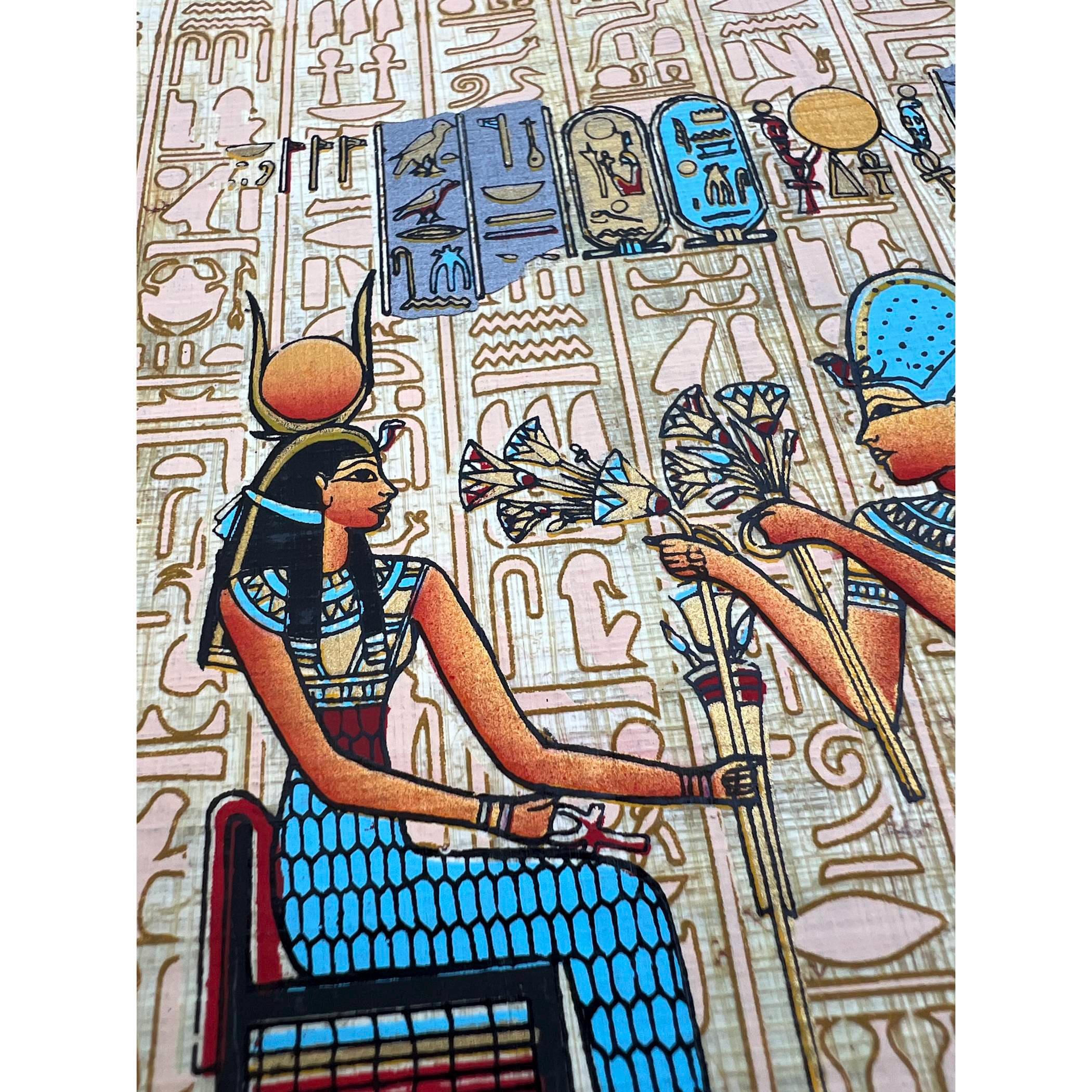 エジプト絵画 パピルス絵画 エジプトのパピルス絵画 - マヤット (約 48x37 cm) - ショップ