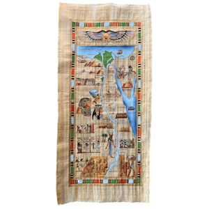 Mapa del Antiguo Egipto, divertido y educativo para clases sobre los egipcios, para la guardería. Pintura detallada del Nilo, 91 x 40 cm.