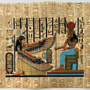 Maat Goddess Isis Vintage Authentic Hand Painted Papyrus With Signature ...