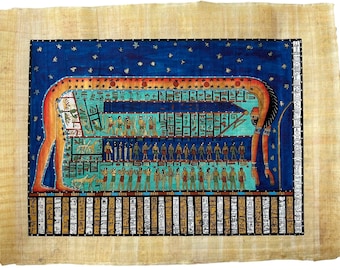 Egyptian Goddess Papyrus • Nut the Goddess • Egypt Papyrus Painting • Unique Ancient Egyptian Art Papyrus • Egypt Art 17x13 inch