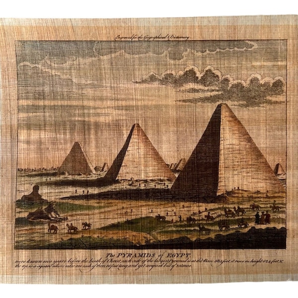 The Great Egyptian Pyramids Printing on Authentic Papyrus • Pyramids of Giza Cairo • Gift for Ancient Egypt and Egyptian Pyramid Lovers