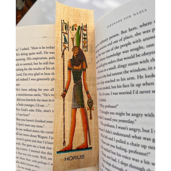 HORUS Bookmark • Falcon Headed Egyptian God of Sun Sky and Kingship • Egyptian Papyrus Bookmarks History Educational • Free Shipping